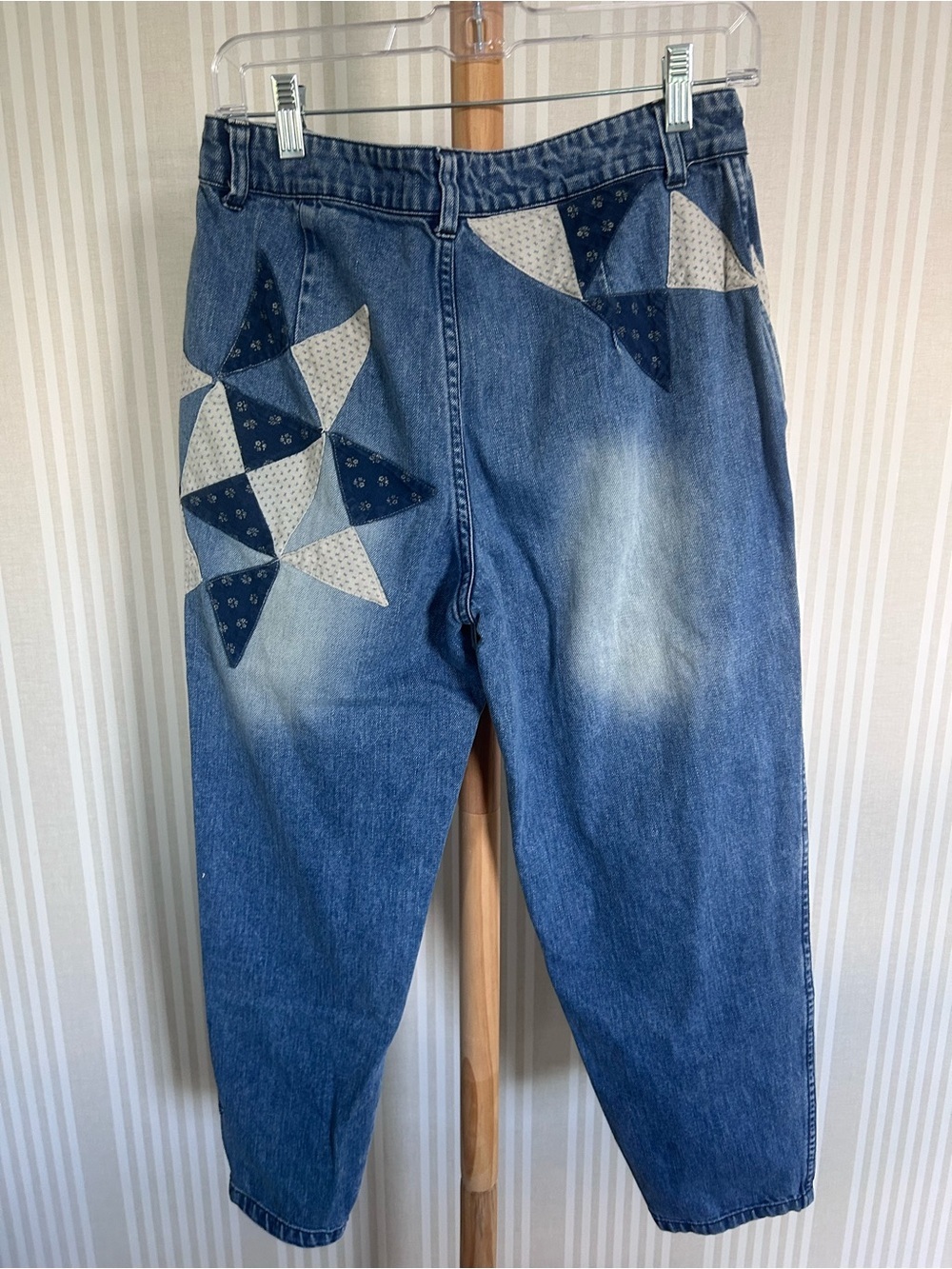 Free People Down To Earth Jeans Embroidered Patchwork Denim Boho Women’s Size 27 - Picture 8 of 14